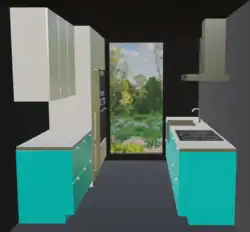 Classic galley kitchen