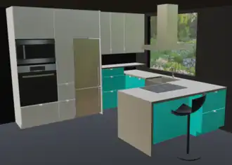 The same, with a chef's peninsula