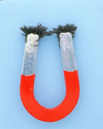 A-1 horseshoe-magnet-red-silver-iron-filings-AHD