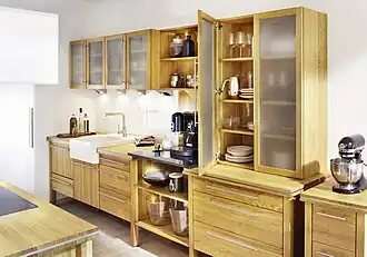 shelves behind doors can be combined with open shelves