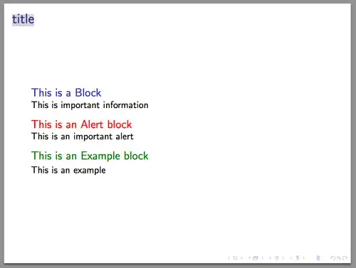 Ejemplo de bloques en una presentación con Beamer