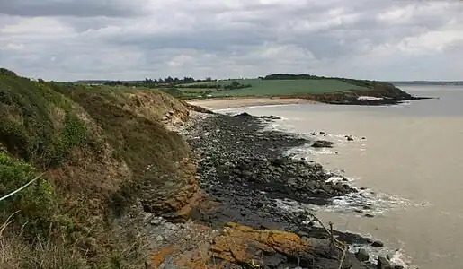 Brittany landscape. The atlantic coast near Baule.