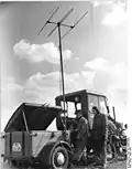 Yagi antenna used for mobile military communications station, Dresden, Germany, 1955