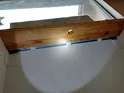 Seen from within the cabinet