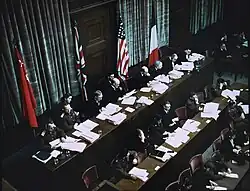 The Judges panel at the Nuremberg trials, where Nazi officials involved in the Holocaust were put on trial following the war.