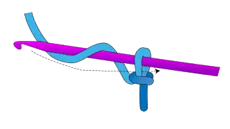3. yarn over and pull through the first loop