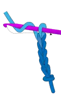 Continue with the same stitch, yarn over, pull through chain.