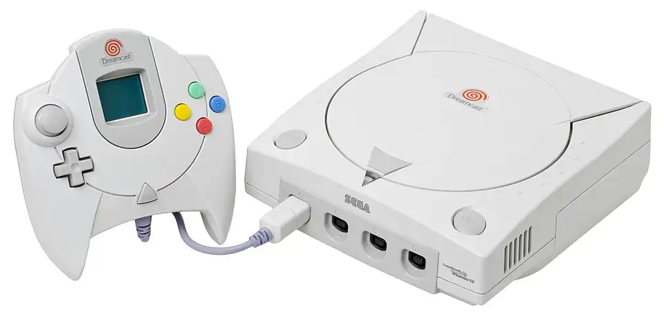 Dreamcast Console with Controller and VMU.