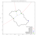 Dynamic internal (blue segment) and external (red ray) rays