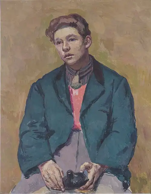 Young man with Ocarina. By Felix Esterl (1894–1931)