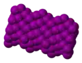 solid iodine consists of very closely packed I2 molecules