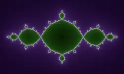2 domains: 1 domain has one component, but the other domain has infinitely many components