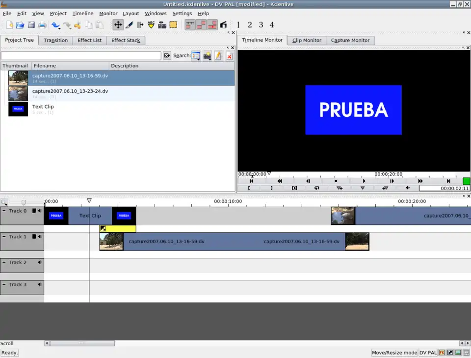 Kdenlive: transition example