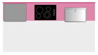 For best workflow, the cook top should be in the center.