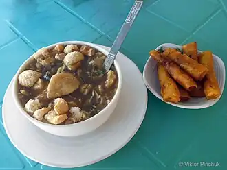 Lomi and Shanghai in the street diner Tagudin, Philippines (2018)