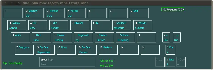 MINC toolkit Display controls window