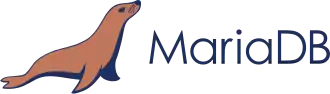MariaDB logotype with sea lion mascot.