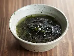 Seaweed soup (미역국) using wakame (miyeok)