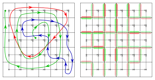Multi path example on the left, and edge based function on the right.