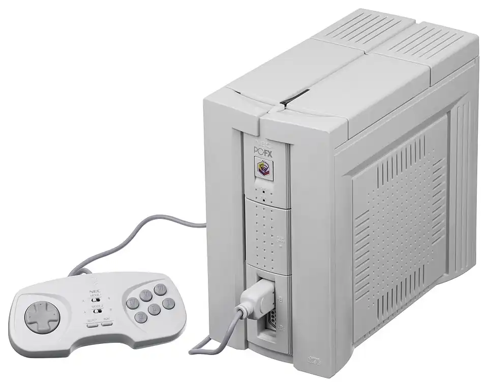 The NEC PC-FX with controller attached.