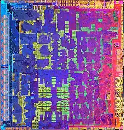 The die of an NVIDIA Tegra X1 chip, similar to the one used in the Nintendo Switch.