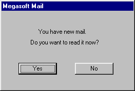 popup window saying you have new mail