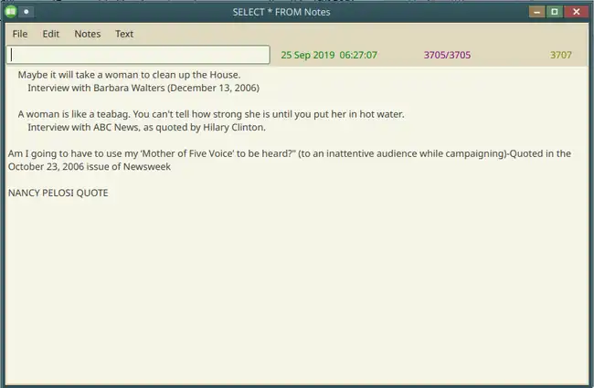 Screenshot of Gambas Notebook main form