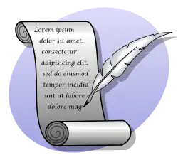 A cartoon centipede reads books and types on a laptop.