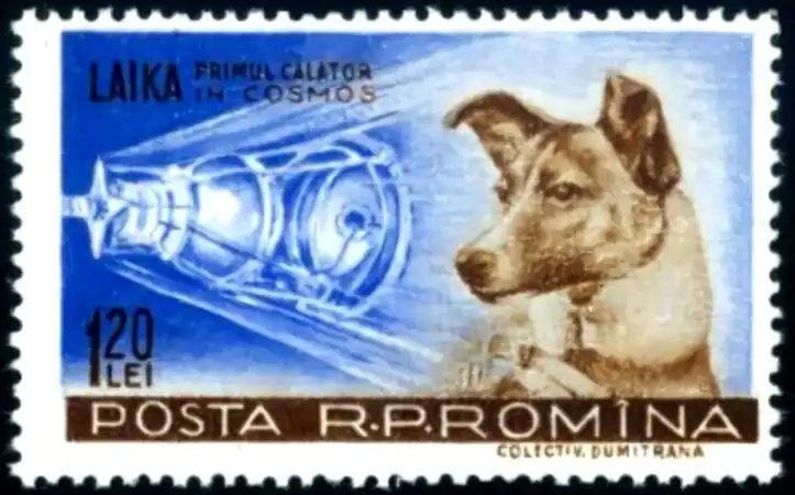 Stamp celebrating Laika.