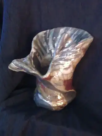 Raku Vessel Karen L. Page. Ceramic Media. 10" x 8". Private Collection.Missouri, United States