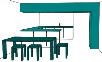 Room dividing peninsula