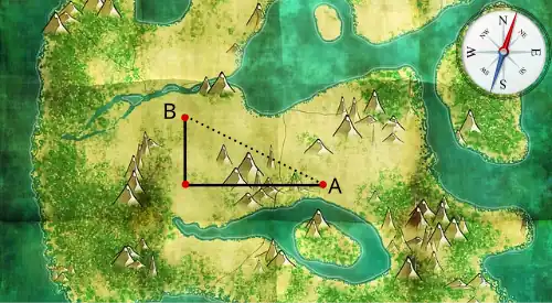 Treasure Map with path drawn