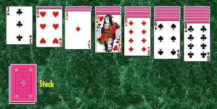 The initial layout. Notice that it has a similar layout to Klondike's.