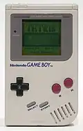 Tetris running on a Game Boy.