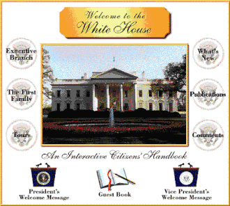 Many government institutions set up websites during this time. Pictured in the White House website in 1995.