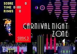 Intro screen of Carnival Night Zone Act 1.
