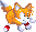 Sprite of Tails swimming.